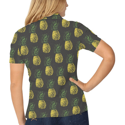 Gold Pineapple Women's Polo Shirt