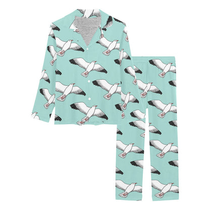 Pigeon Pattern Print Design 02 Women's Long Pajama Set