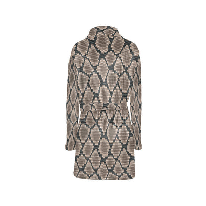 Snake Skin Design Print Women's Fleece Robe