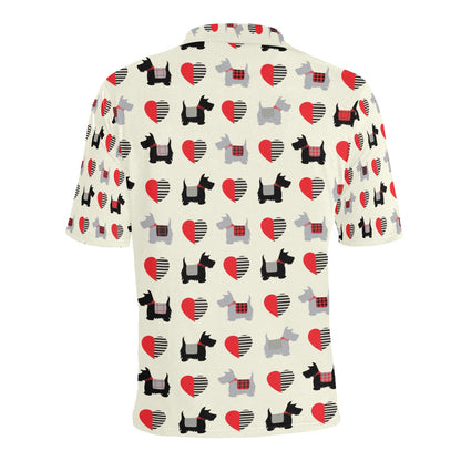 Scottish Terriers Print Design LKS3010 Men Polo Shirt
