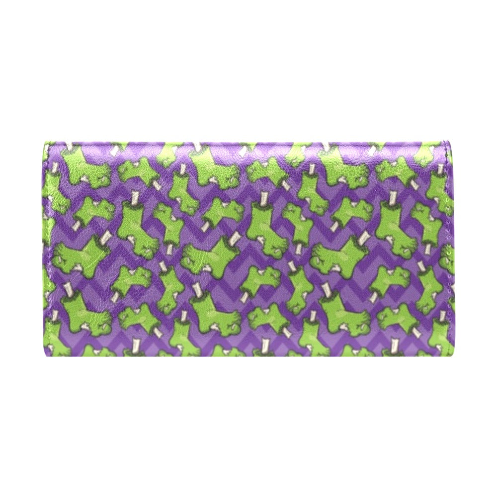 Zombie Foot Design Pattern Print Women's Trifold Wallet