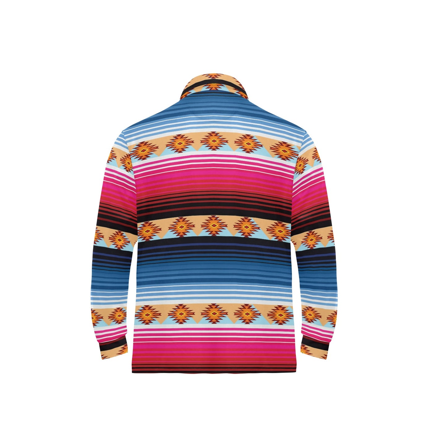 Mexican Pattern Print Design 03 Long Sleeve Polo Shirt For Men's