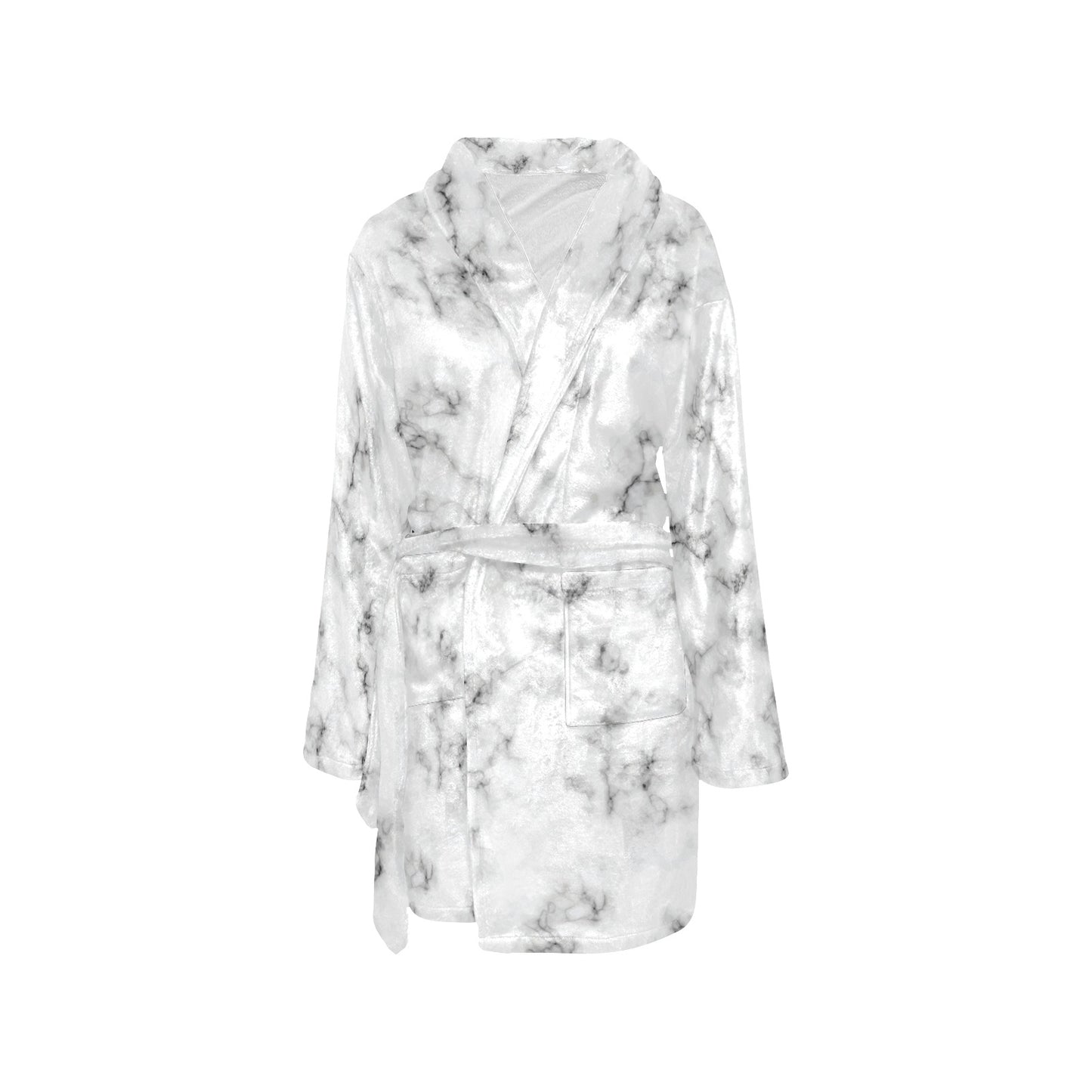 Marble Pattern Print Design 01 Women's Fleece Robe