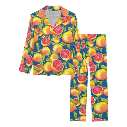 Grapefruit Pattern Print Design GF04 Women's Long Pajama Set