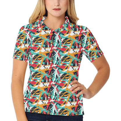 Splatter Print Design LKS304 Women's Polo Shirt