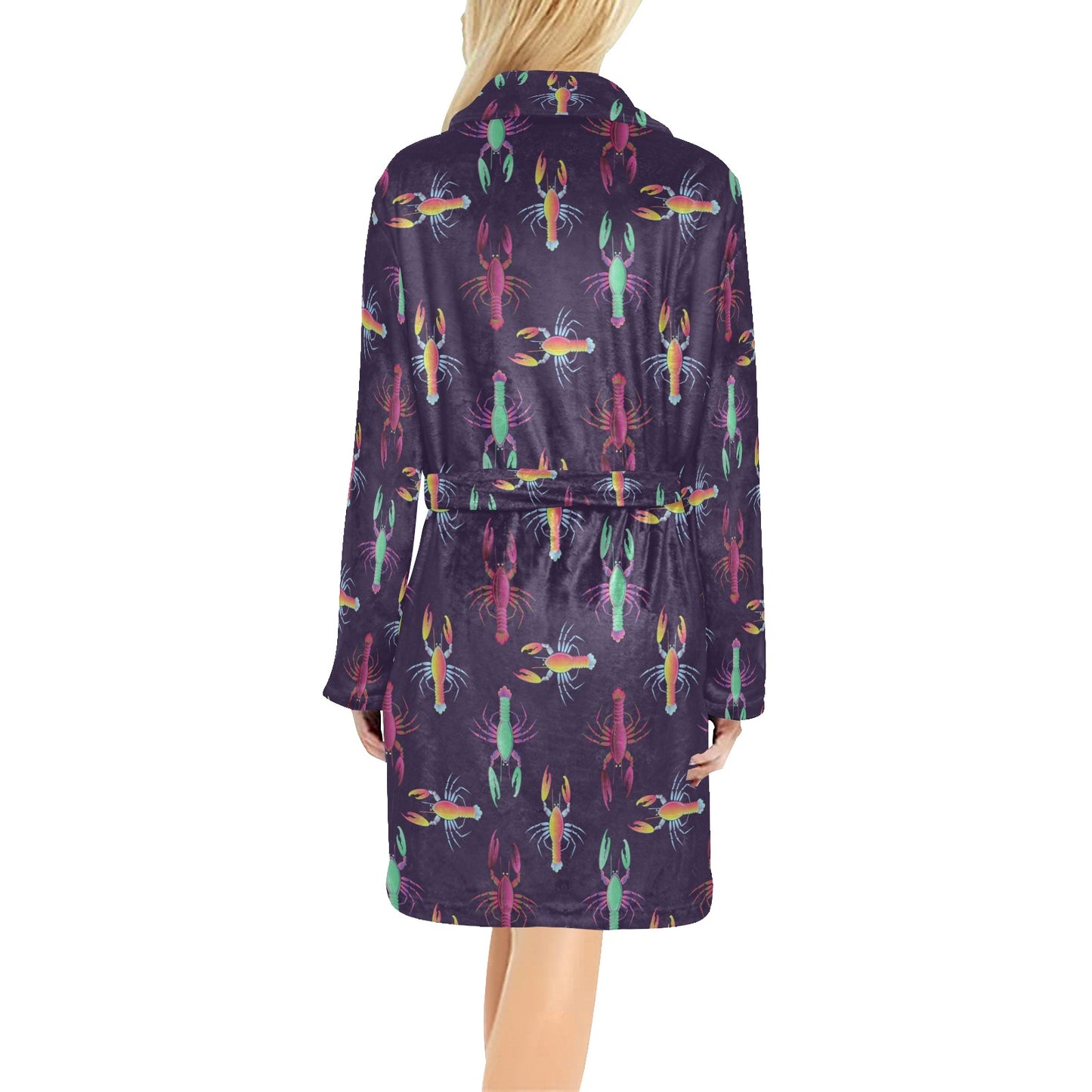Lobster Print Design LKS402 Women's Fleece Robe