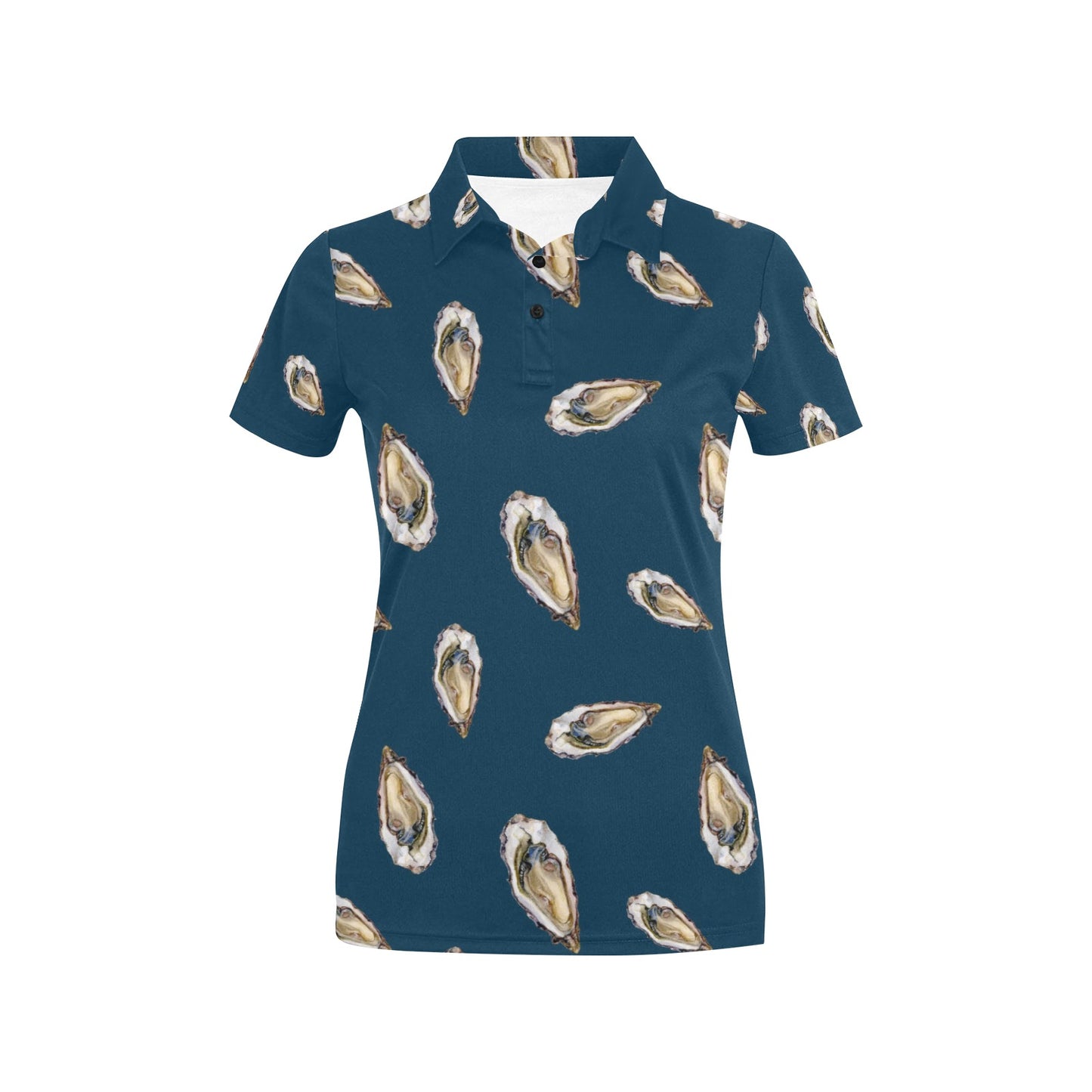 Oyster Pattern Print Design 03 Women's Polo Shirt