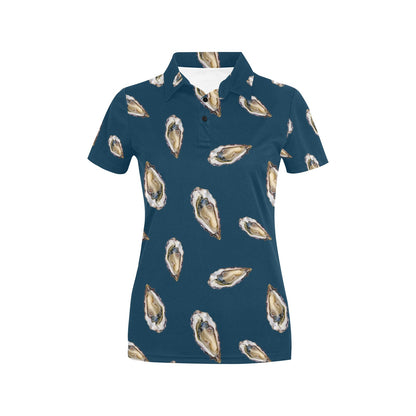 Oyster Pattern Print Design 03 Women's Polo Shirt