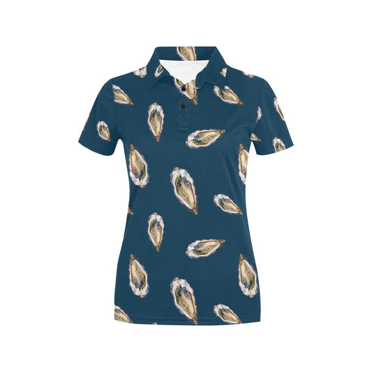 Oyster Pattern Print Design 03 Women's Polo Shirt