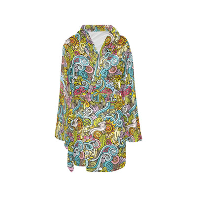 Hippie Print Design LKS301 Women's Fleece Robe