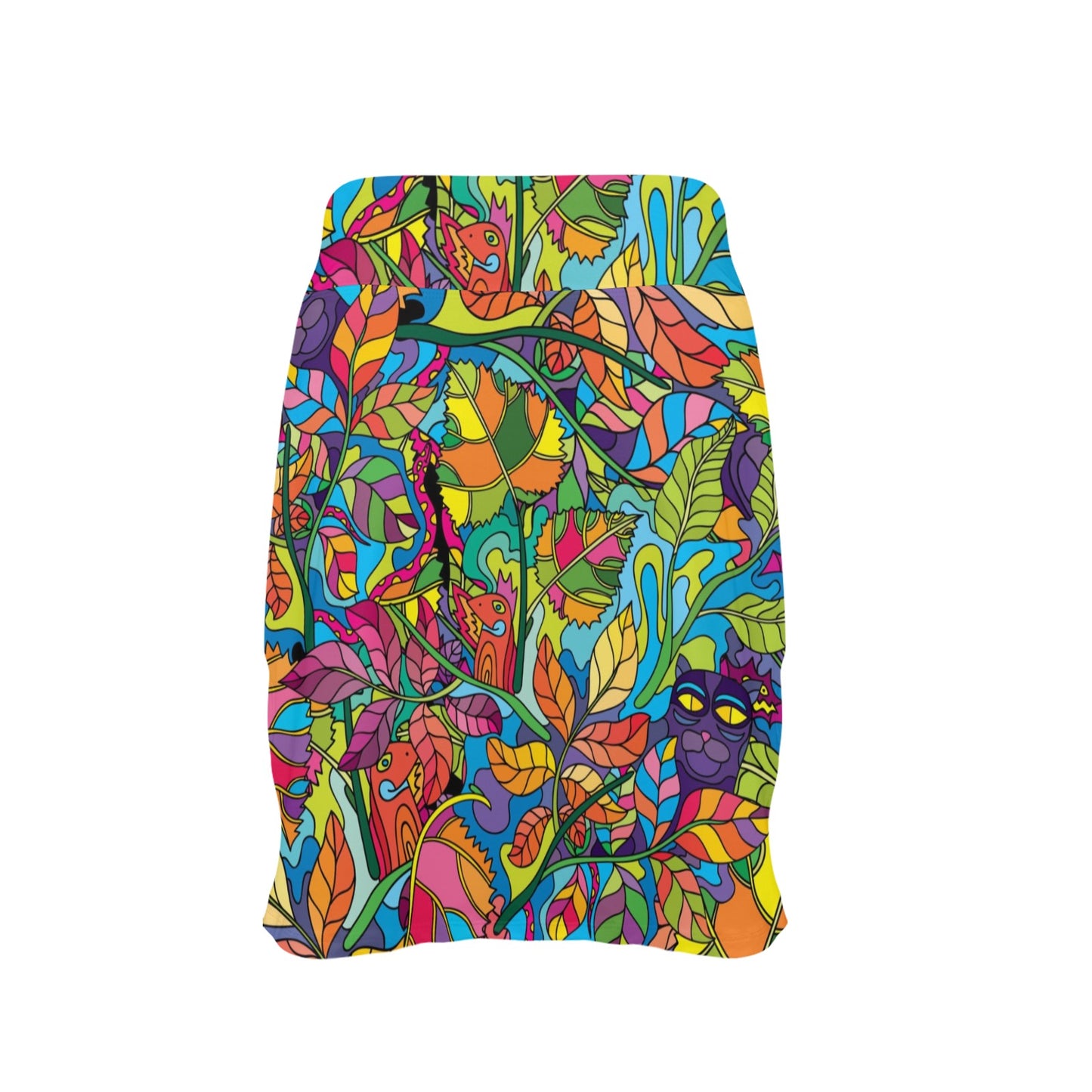 Psychedelic Trippy Flower Print 17" Golf & Pickleball Skort with Pockets