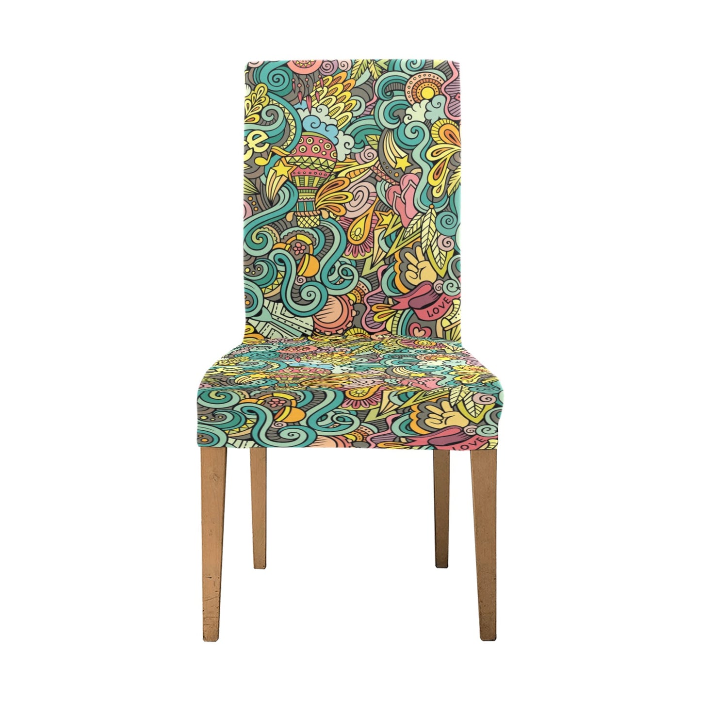 Hippie Print Design LKS302 Dining Chair Slipcover