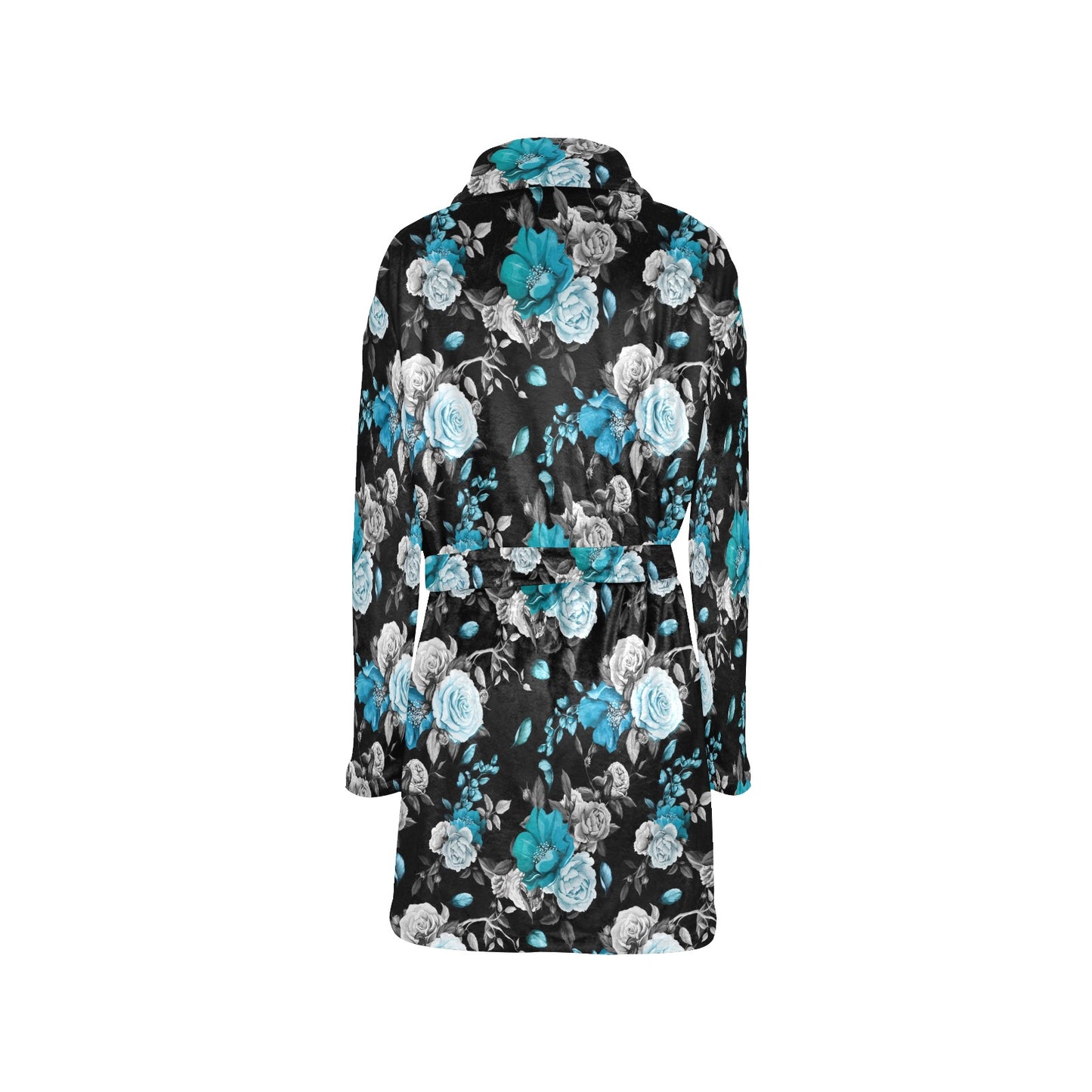 Rose Pattern Print Design A02 Women's Fleece Robe