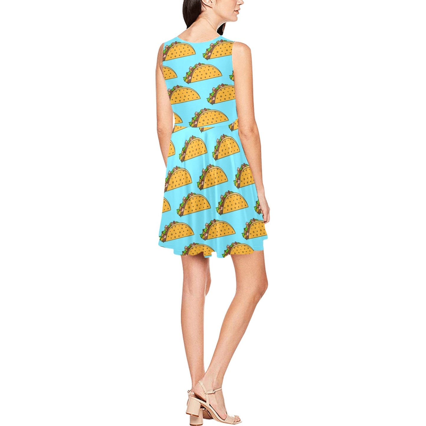 Taco Pattern Print Design TC03 Sleeveless Dress