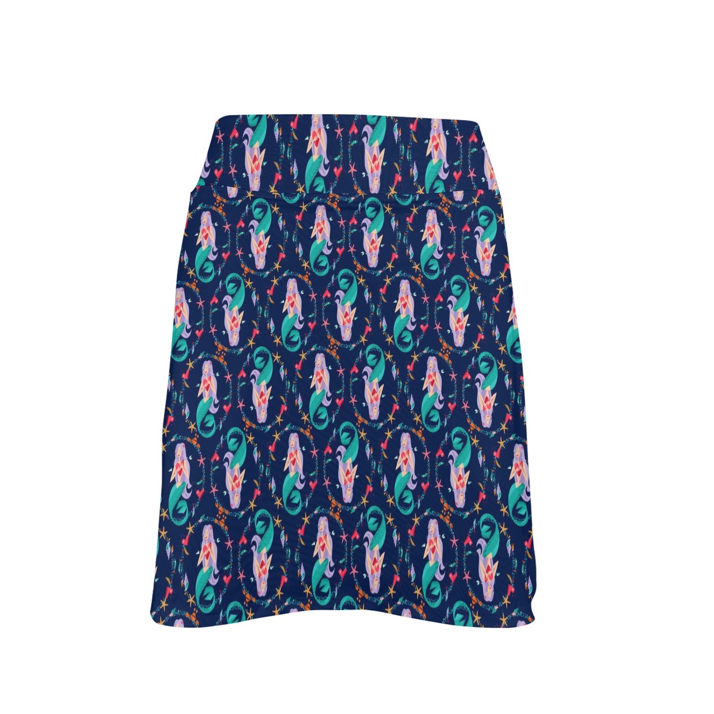 Mermaid Girl Cute Design Print 17" Golf & Pickleball Skort with Pockets