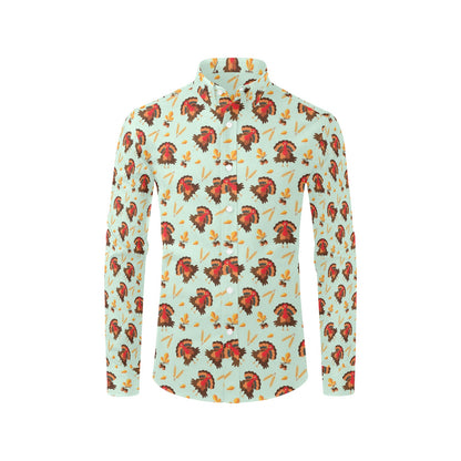 Thanksgiving Print Design LKS309 Men's Long Sleeve Dress Shirt