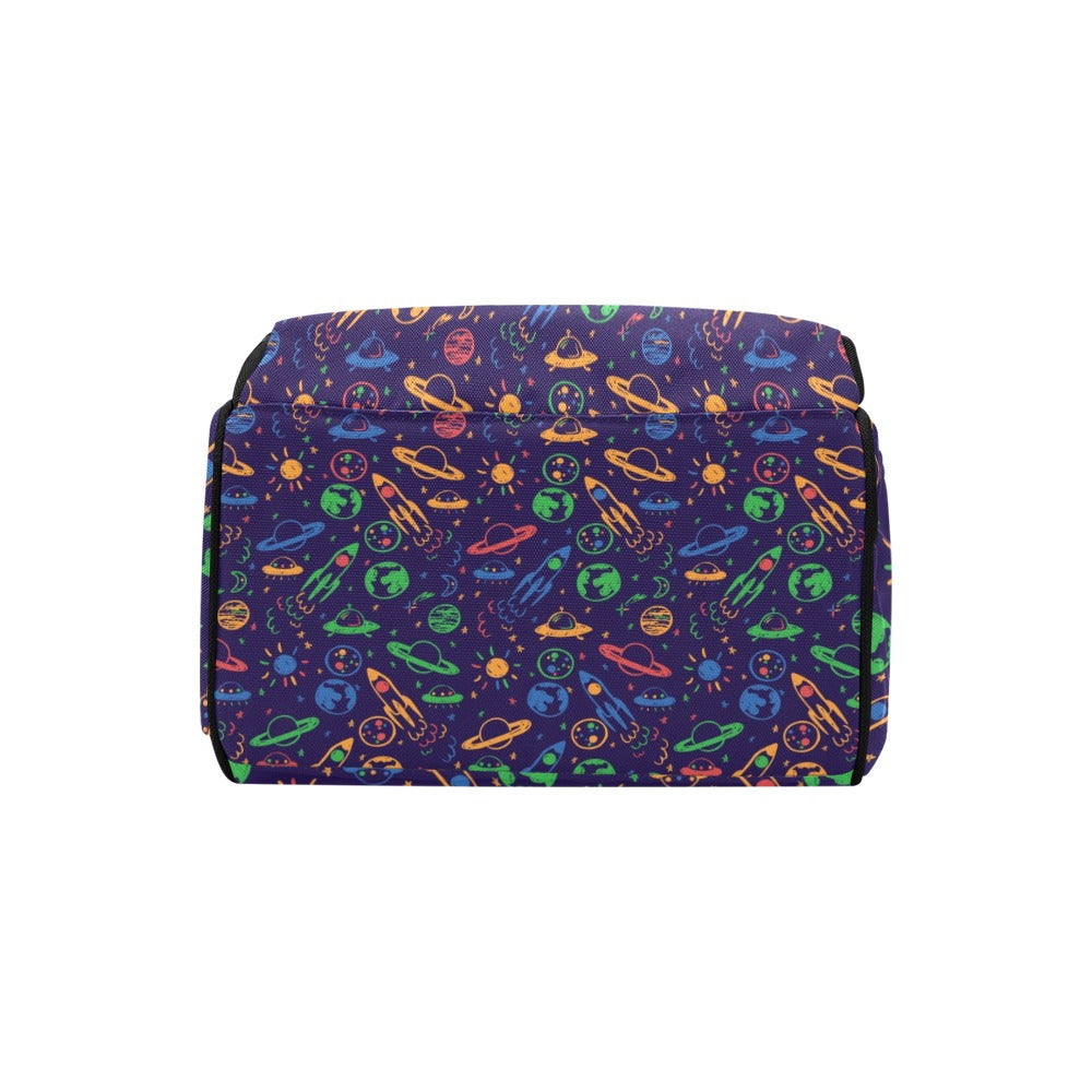 UFO Space Rocket Print Design LKS302 Diaper Bag Backpack