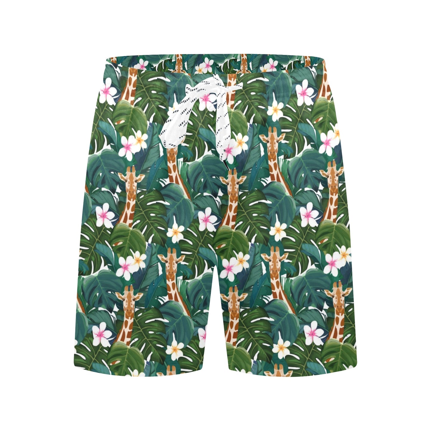 Giraffe Jungle Design Print Men's Swim Trunks Beach Shorts