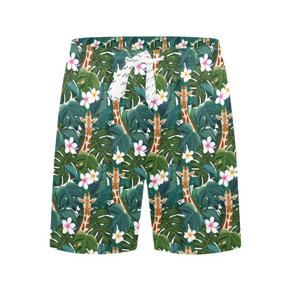 Giraffe Jungle Design Print Men's Swim Trunks Beach Shorts
