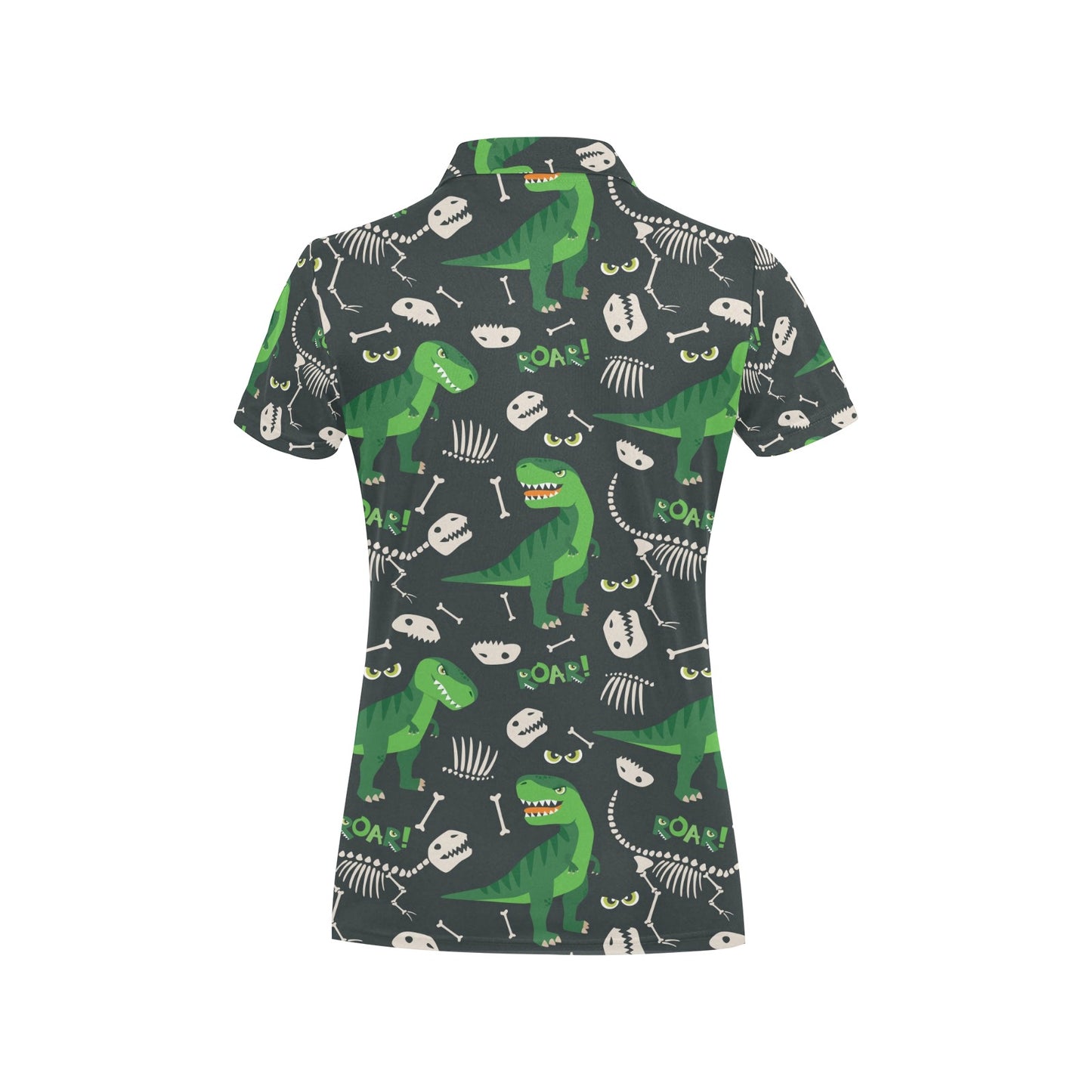 T Rex Pattern Print Design A05 Women's Polo Shirt
