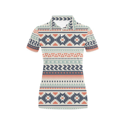 Tribal Aztec vintage pattern Women's Polo Shirt