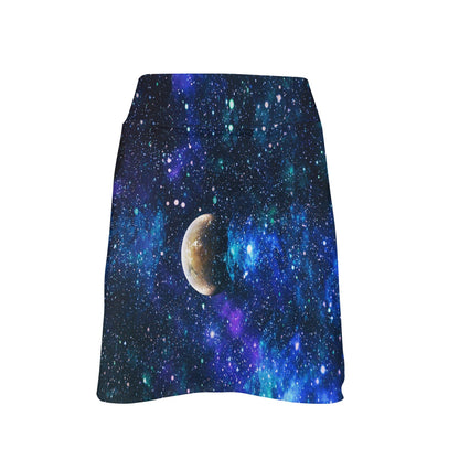 Galaxy Stardust Planet Space Print 17" Golf & Pickleball Skort with Pockets