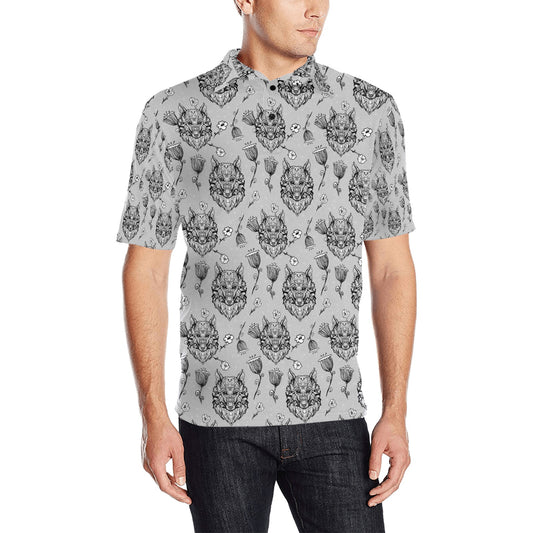 Tribal Pattern Print Design LKS306 Men Polo Shirt
