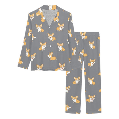 Pembroke Welsh Corgis Pattern Print Design A02 Women's Long Pajama Set