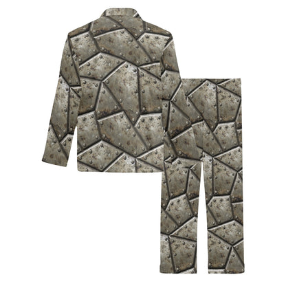 Armor Pattern Print Design 01 Men's Long Pajama Set