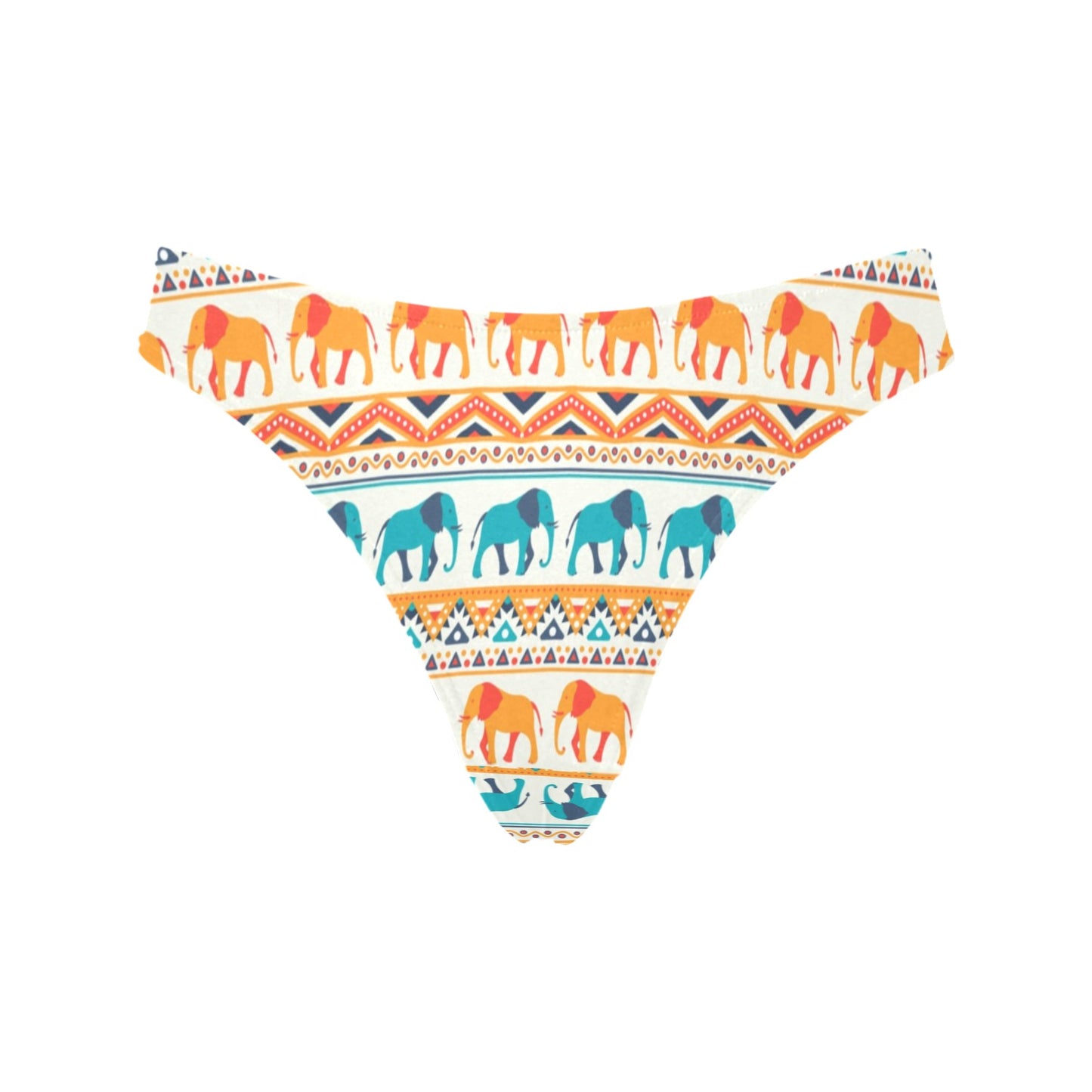 Elephant Aztec Ethnic Print Pattern Women's Thongs