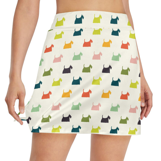 Scottish Terriers Print Design LKS305 17" Golf & Pickleball Skort with Pockets