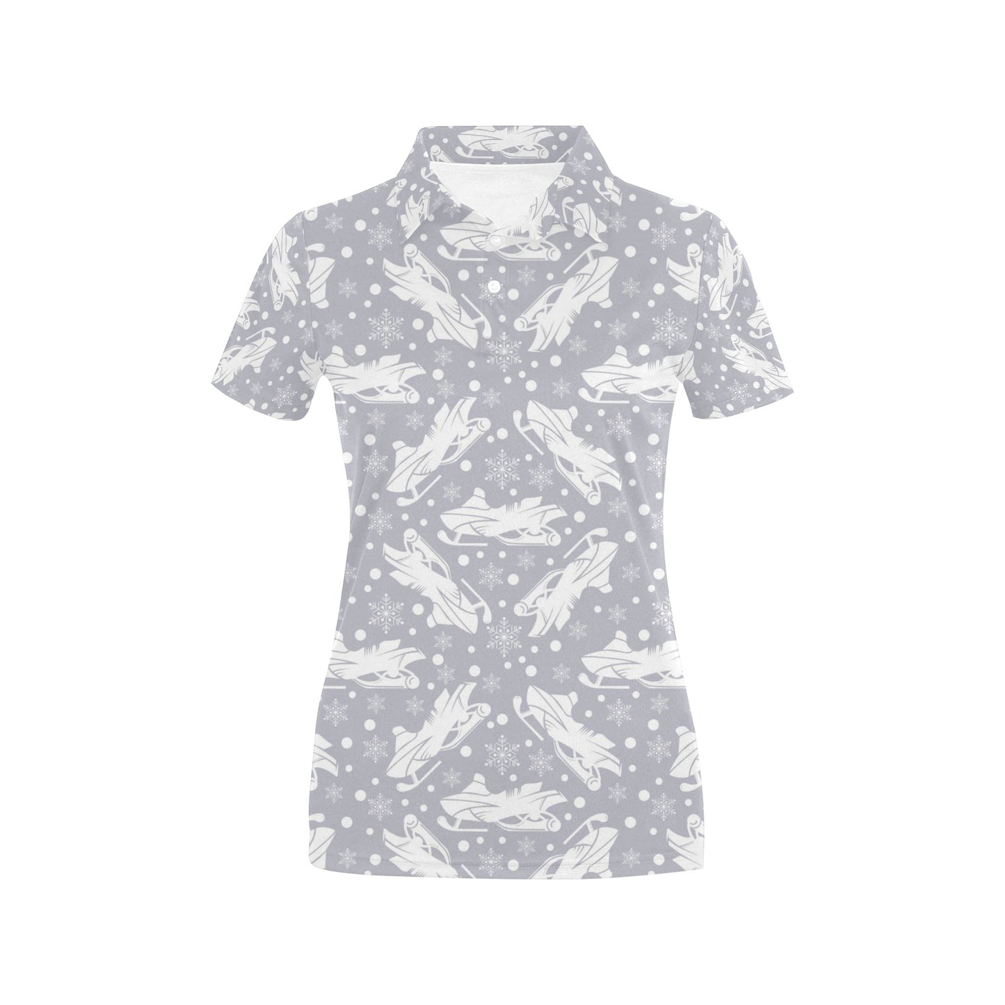 Snowmobile Print Design LKS302 Women's Polo Shirt