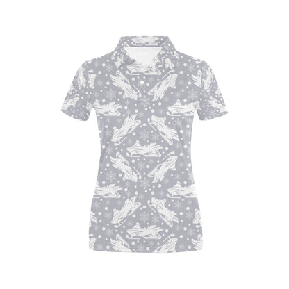 Snowmobile Print Design LKS302 Women's Polo Shirt