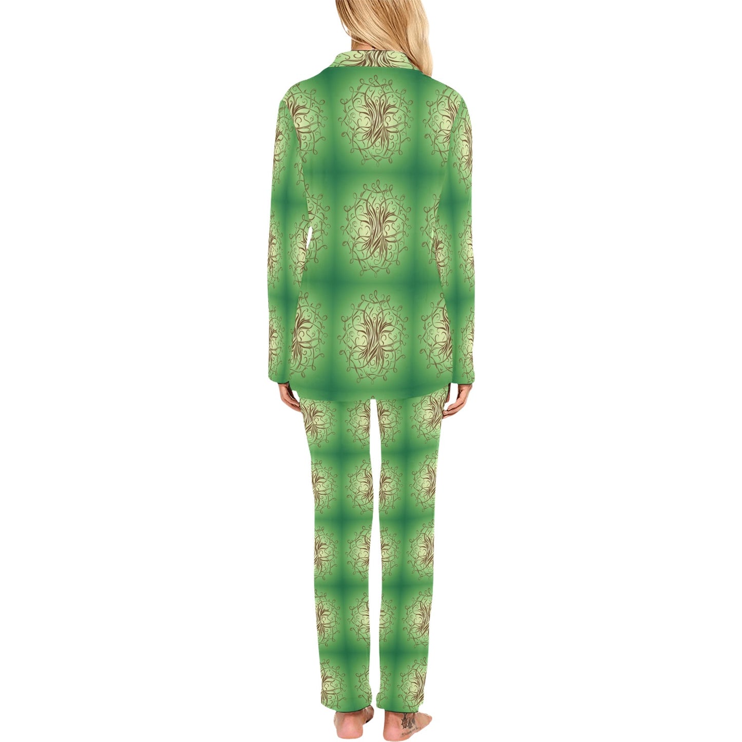 Celtic Pattern Print Design 05 Women's Long Pajama Set