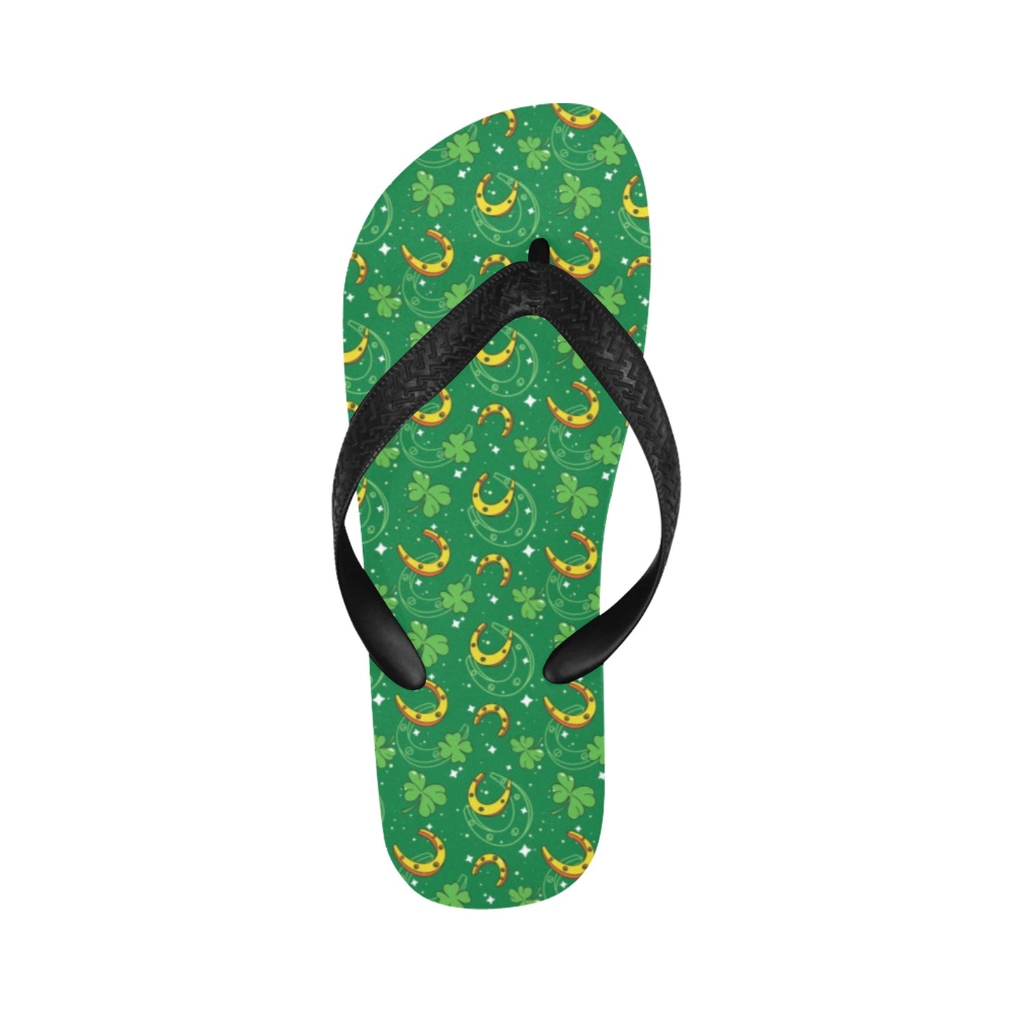 Shamrock With Horse Shoes Print Design LKS305 Flip Flops