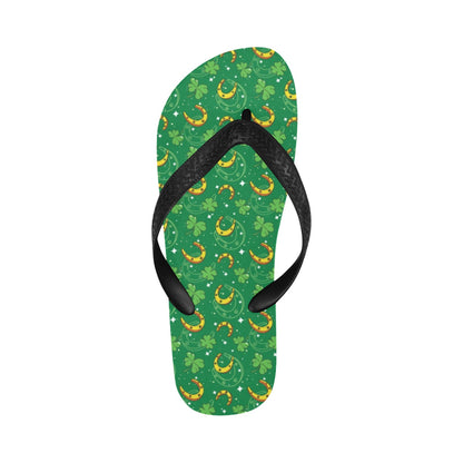 Shamrock With Horse Shoes Print Design LKS305 Flip Flops