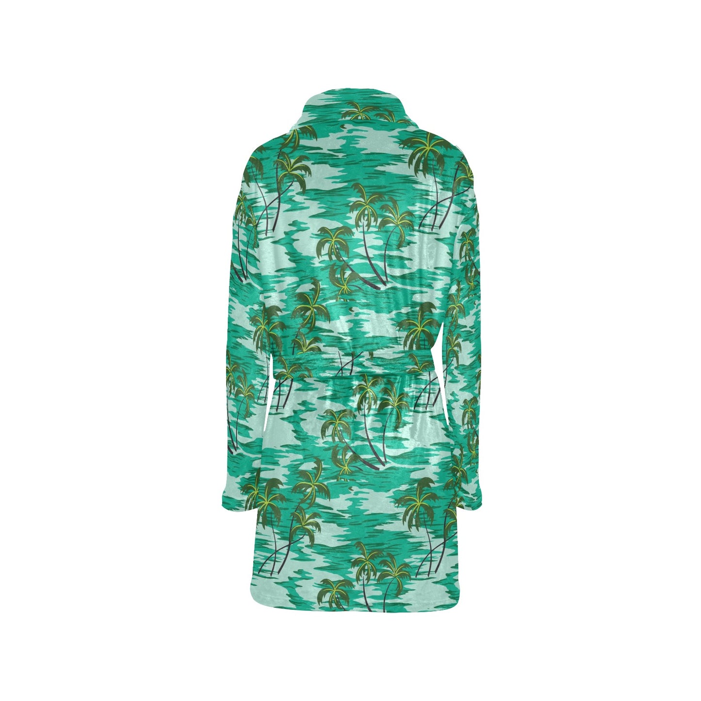 Palm Tree Pattern Print Design A01 Women's Fleece Robe