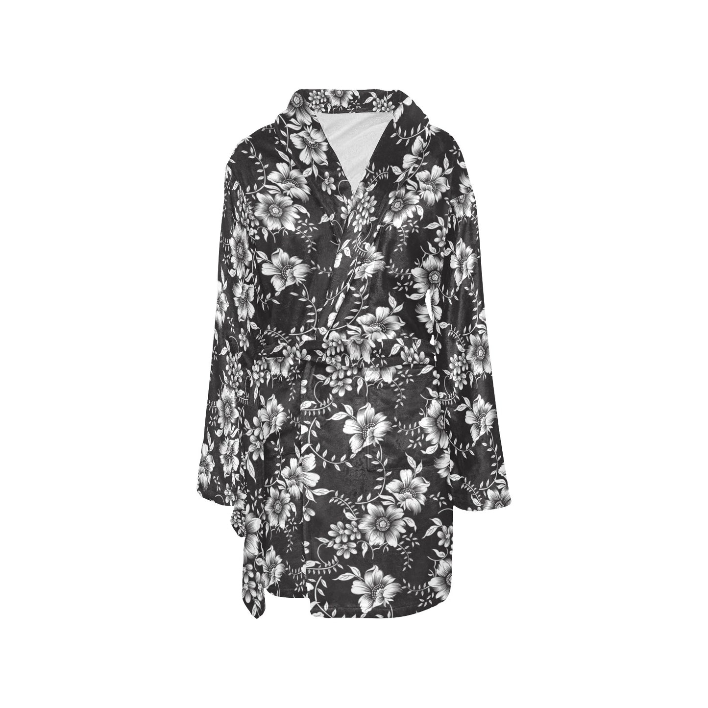 Gerberas Pattern Print Design GB02 Women's Fleece Robe