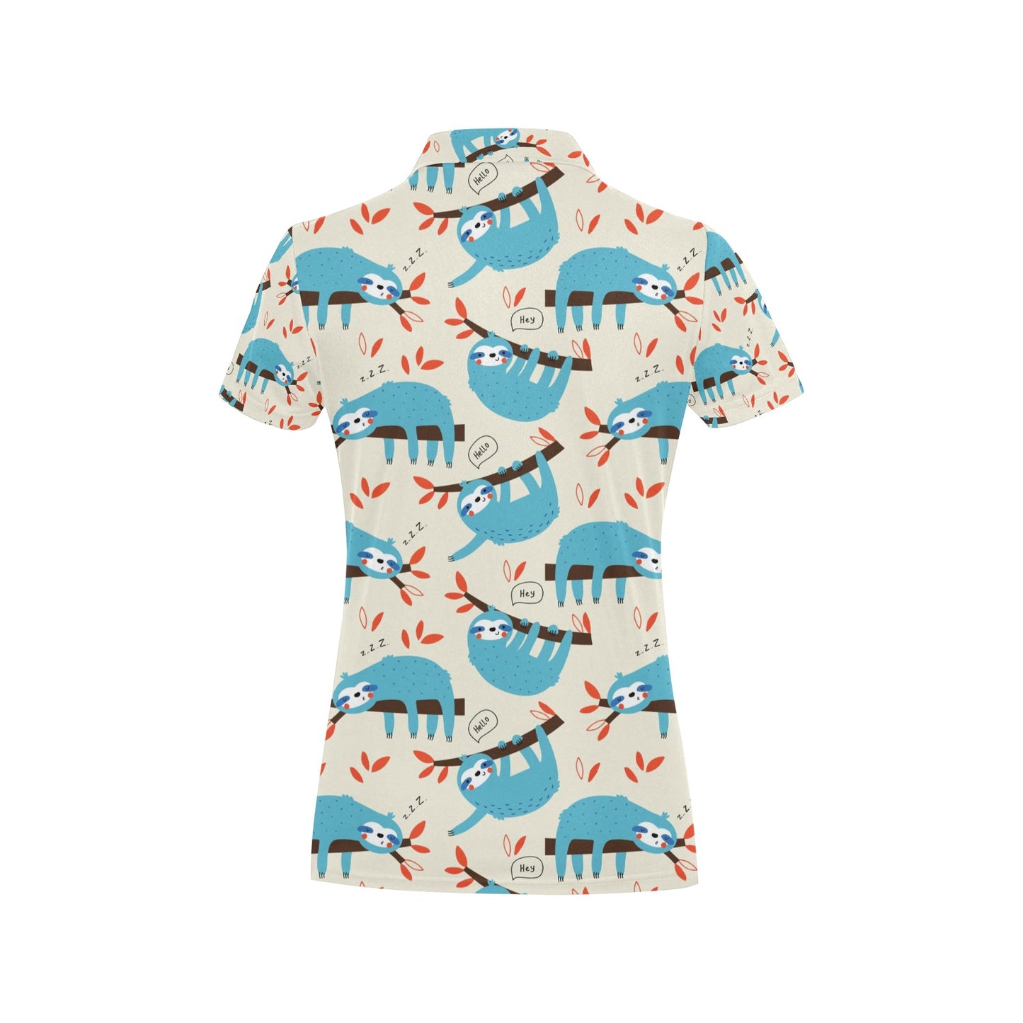 Sloth Print Design LKS3011 Women's Polo Shirt