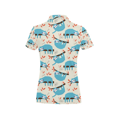 Sloth Print Design LKS3011 Women's Polo Shirt