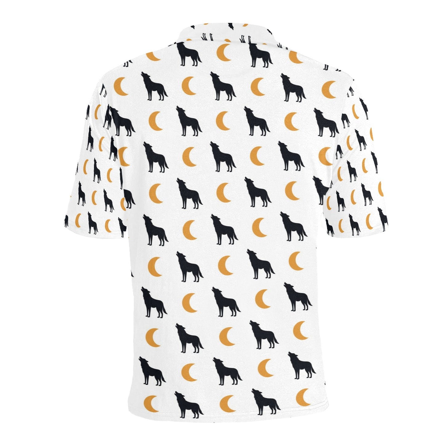 Wolf Moon Print Design LKS302 Men Polo Shirt