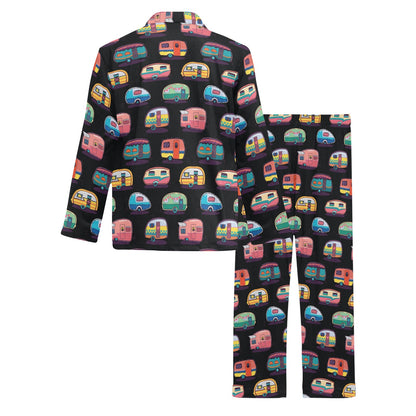 Camper Camping Pattern Men's Long Pajama Set