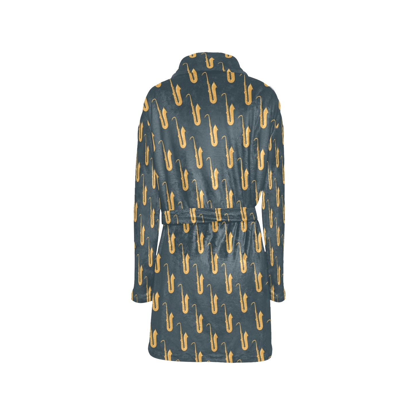 Saxophone Print Design LKS401 Women's Fleece Robe