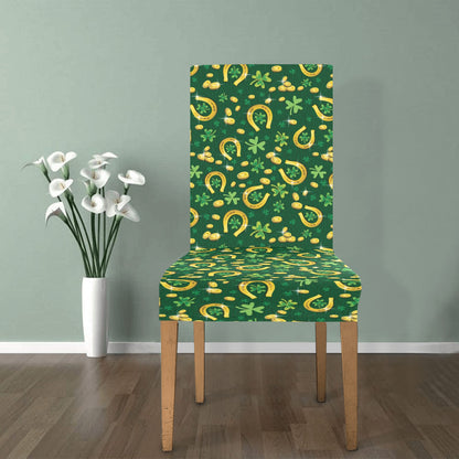 Shamrock Horse Shoes Saint Patrick's Day Print Design LKS307 Dining Chair Slipcover