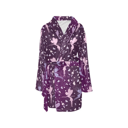 Fairy Pink Print Pattern Women's Fleece Robe