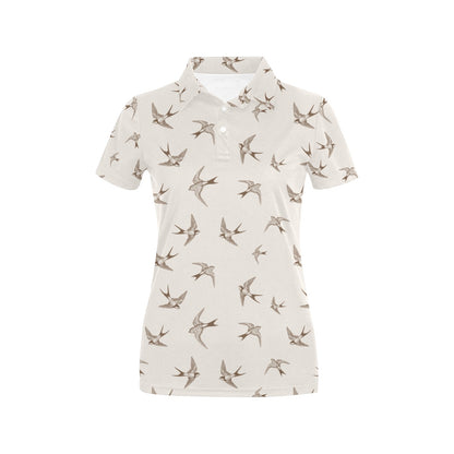 Swallow Bird Pattern Print Design 01 Women's Polo Shirt