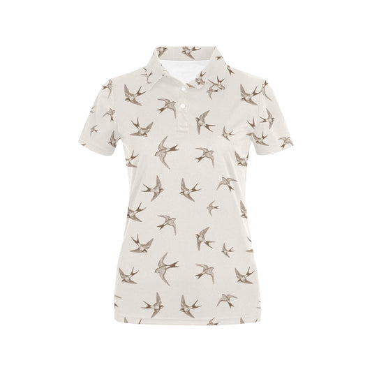 Swallow Bird Pattern Print Design 01 Women's Polo Shirt