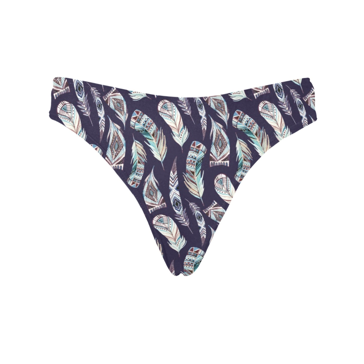 Feather Vintage Boho Design Print Women's Thongs