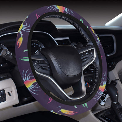 Lobster Print Design LKS402 Steering Wheel Cover with Elastic Edge