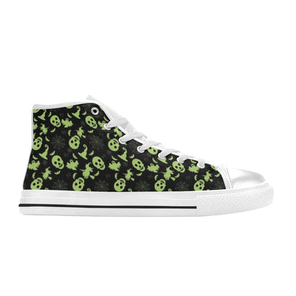 Witch Halloween Print Design LKS306 Men's High Top Canvas Shoes